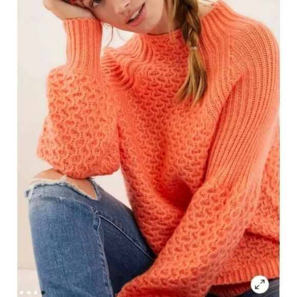Anthropologie Sweaters - Anthropologie Bia orange knit mock neck sweater small